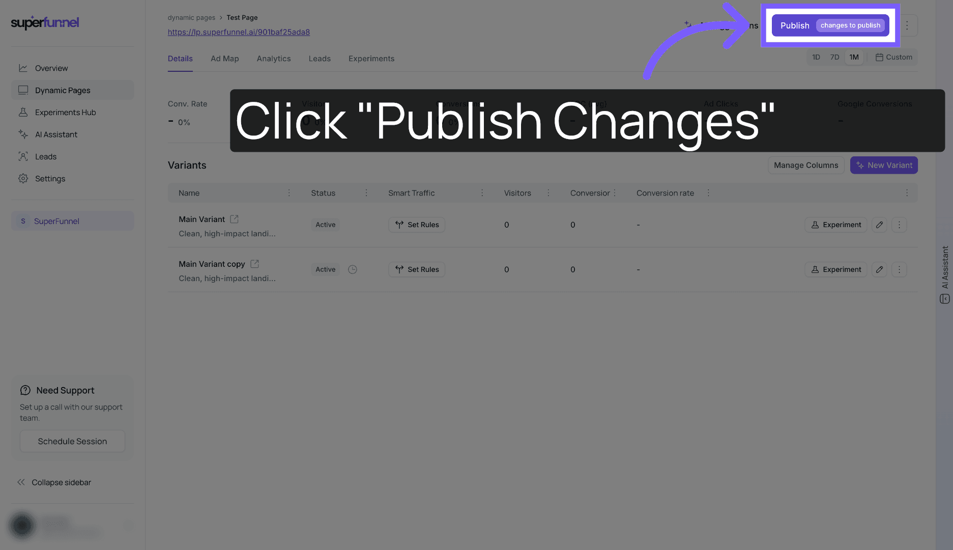 Publish Schedule Changes