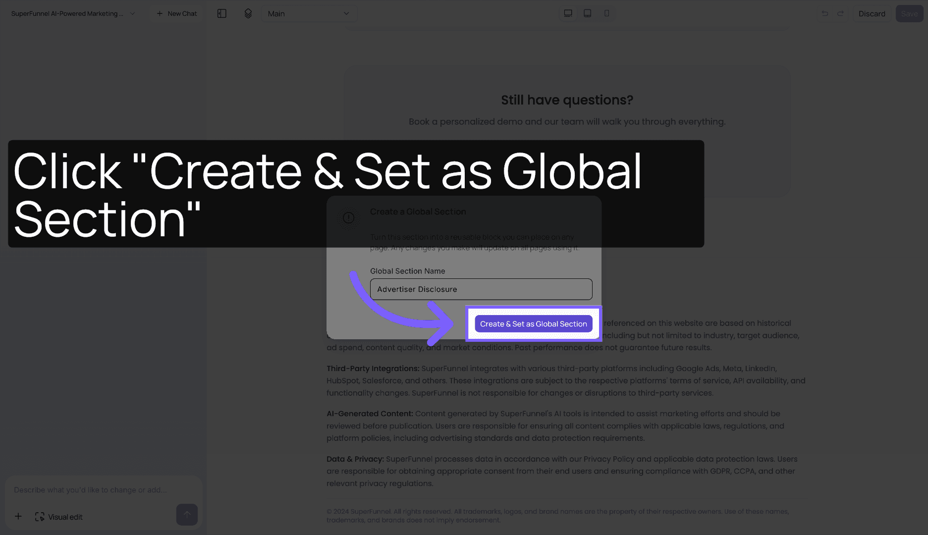 Create And Set Global Section