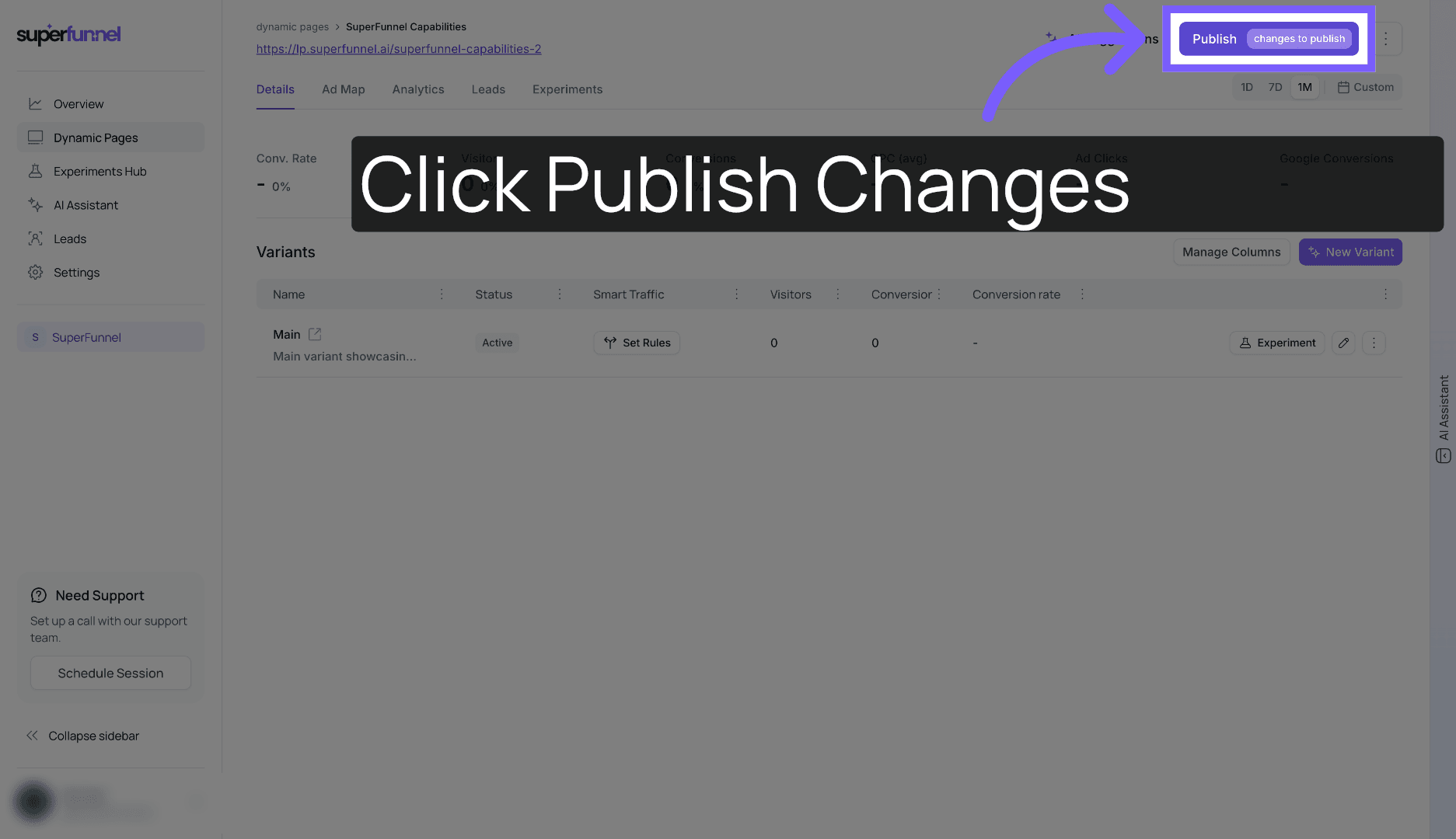 Publish Changes