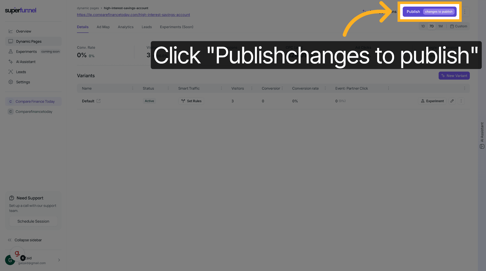 Publish Global Changes