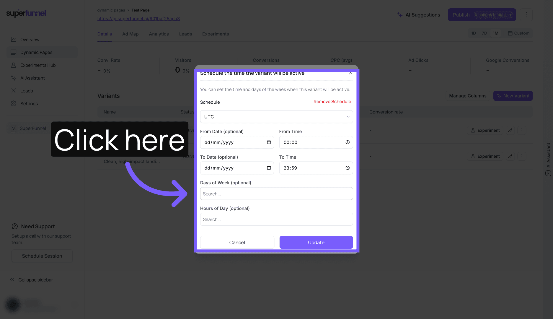 Open Schedule Options