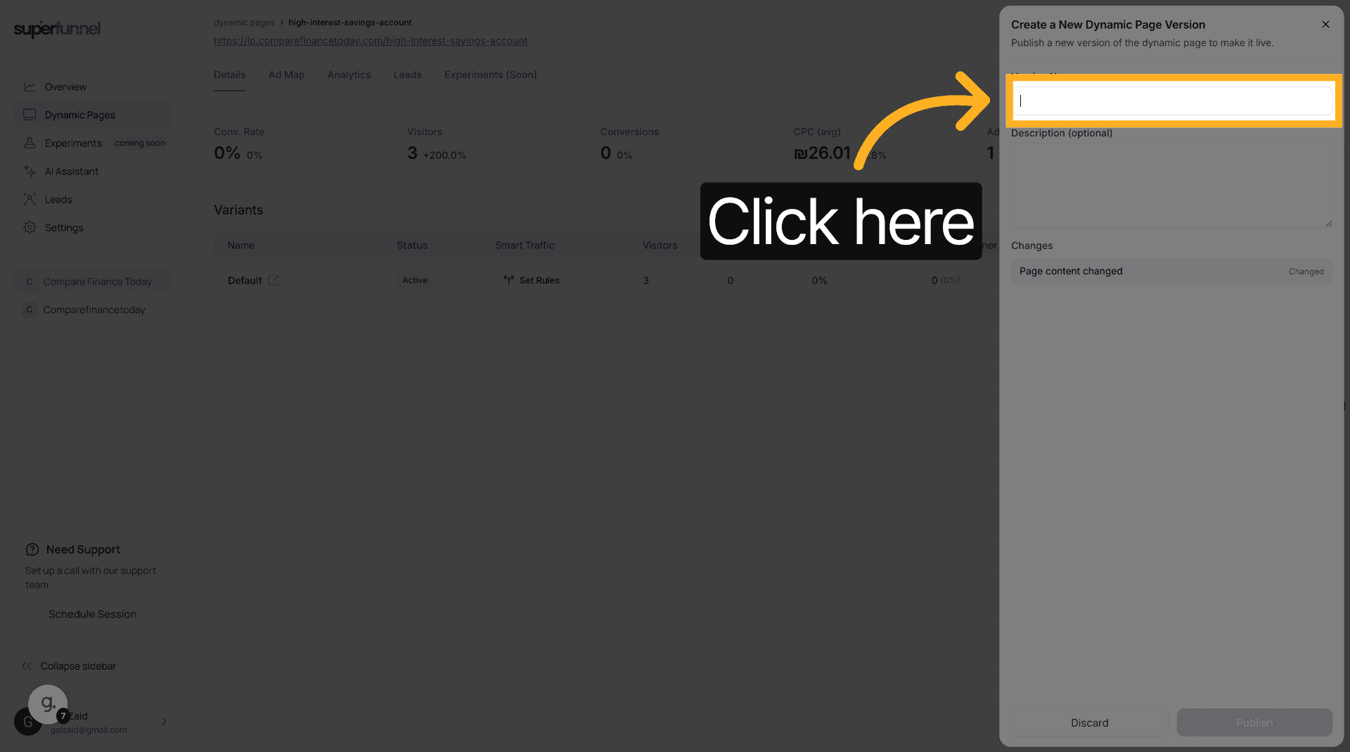 Open Landing Page Editor