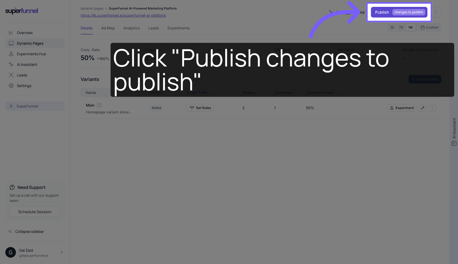 Publish Changes