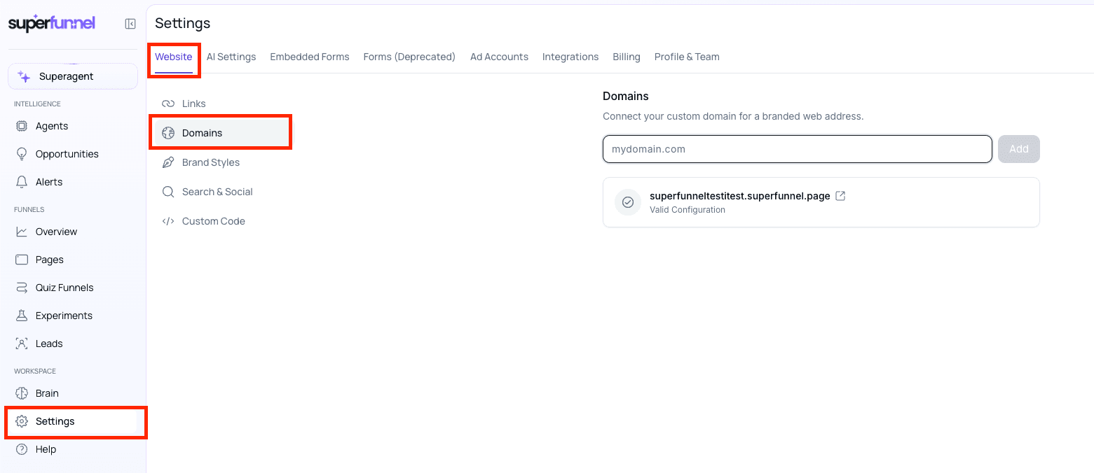 Initiate Domain Connection