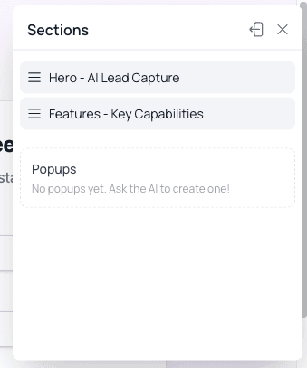 Section names list