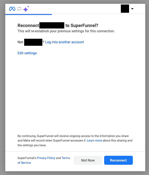 Authorize SuperFunnel on Meta