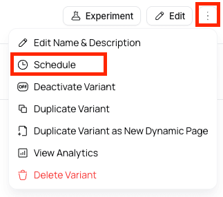Navigate to Schedule Tab