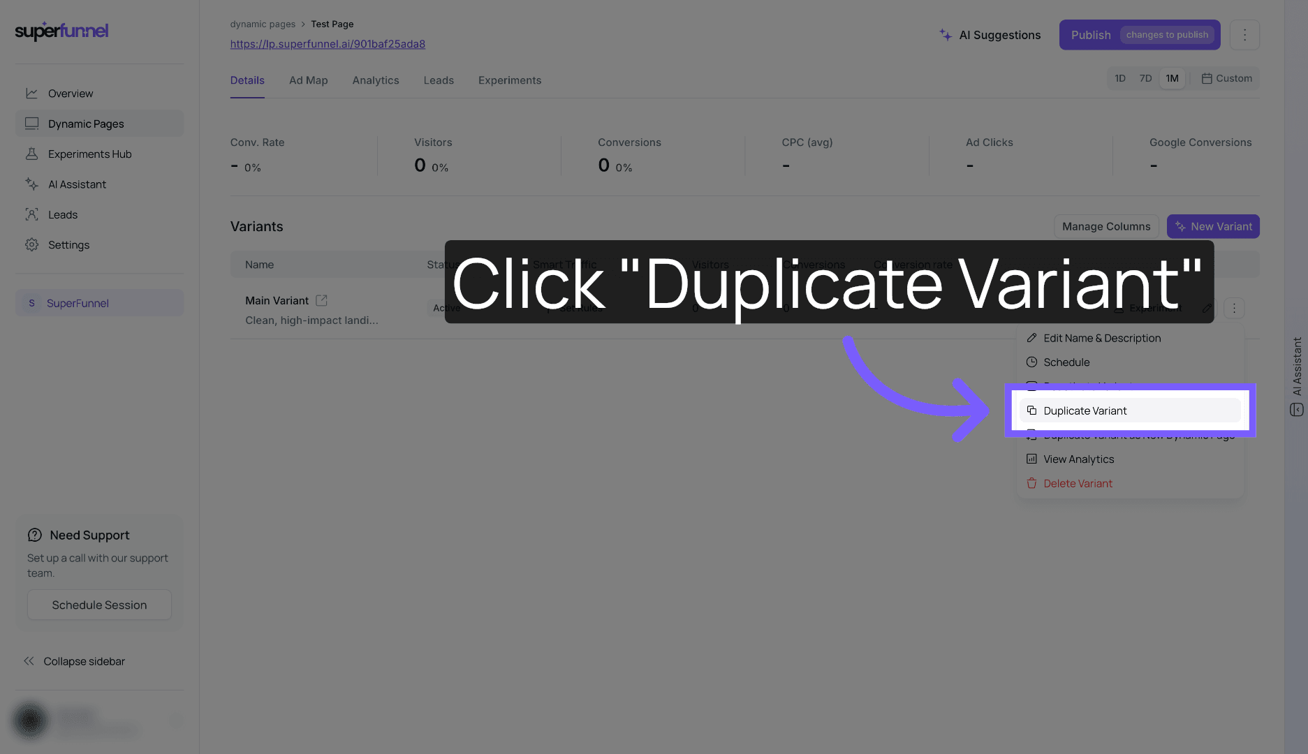 Duplicate Existing Variant